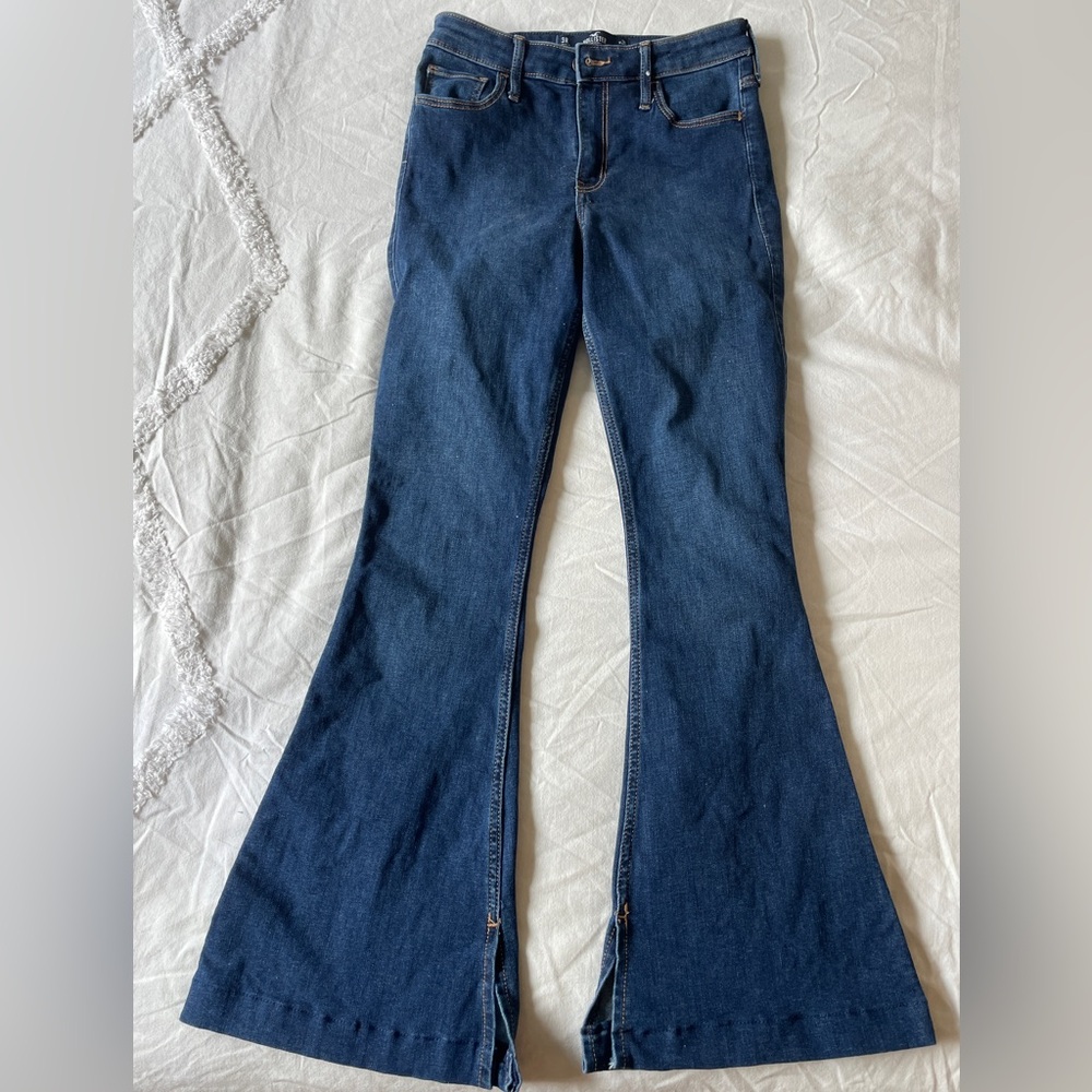 Hollister Blue Flare Wide Leg Jeans